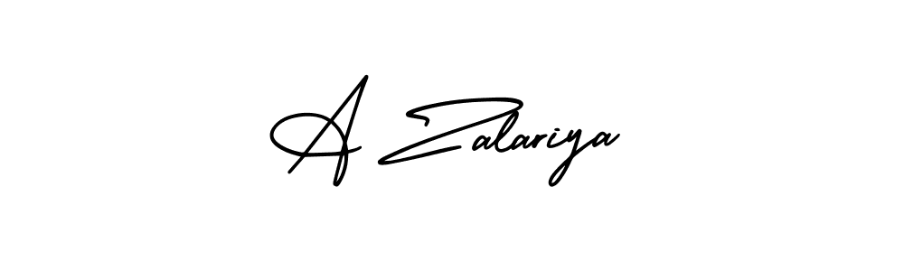 How to make A Zalariya name signature. Use AmerikaSignatureDemo-Regular style for creating short signs online. This is the latest handwritten sign. A Zalariya signature style 3 images and pictures png