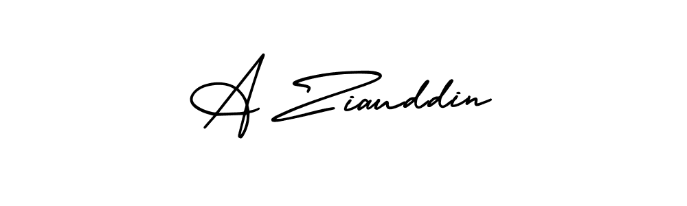 The best way (AmerikaSignatureDemo-Regular) to make a short signature is to pick only two or three words in your name. The name A Ziauddin include a total of six letters. For converting this name. A Ziauddin signature style 3 images and pictures png
