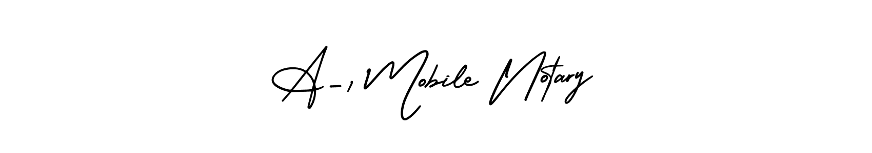 Create a beautiful signature design for name A-1 Mobile Notary. With this signature (AmerikaSignatureDemo-Regular) fonts, you can make a handwritten signature for free. A-1 Mobile Notary signature style 3 images and pictures png