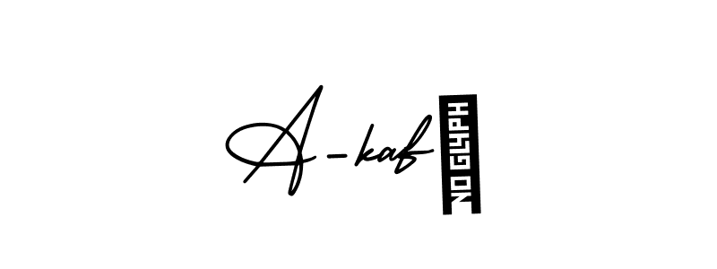 This is the best signature style for the A-kaf✓ name. Also you like these signature font (AmerikaSignatureDemo-Regular). Mix name signature. A-kaf✓ signature style 3 images and pictures png