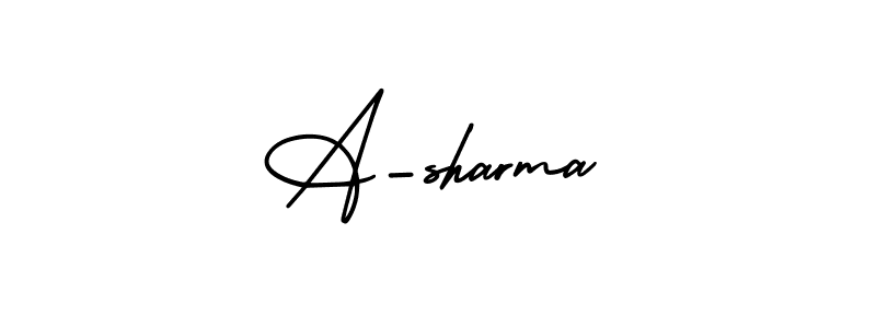 This is the best signature style for the A-sharma name. Also you like these signature font (AmerikaSignatureDemo-Regular). Mix name signature. A-sharma signature style 3 images and pictures png