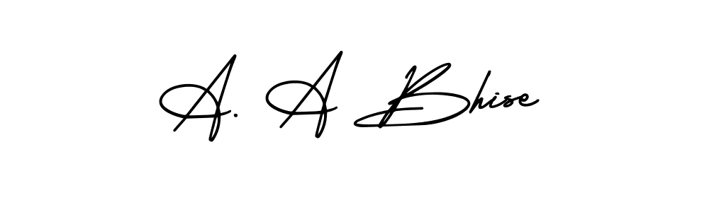 You should practise on your own different ways (AmerikaSignatureDemo-Regular) to write your name (A. A Bhise) in signature. don't let someone else do it for you. A. A Bhise signature style 3 images and pictures png