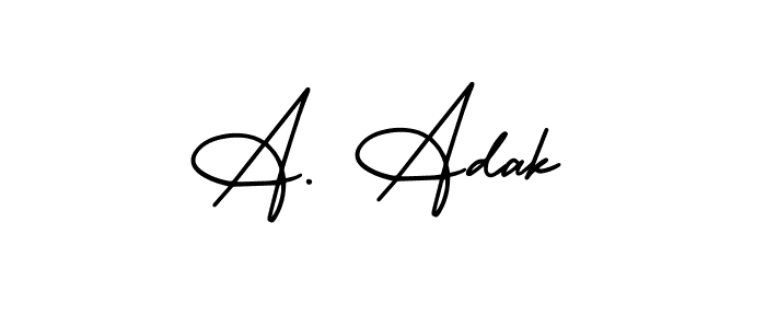 Use a signature maker to create a handwritten signature online. With this signature software, you can design (AmerikaSignatureDemo-Regular) your own signature for name A. Adak. A. Adak signature style 3 images and pictures png