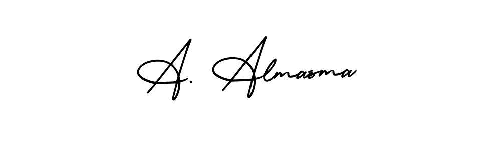 You should practise on your own different ways (AmerikaSignatureDemo-Regular) to write your name (A. Almasma) in signature. don't let someone else do it for you. A. Almasma signature style 3 images and pictures png