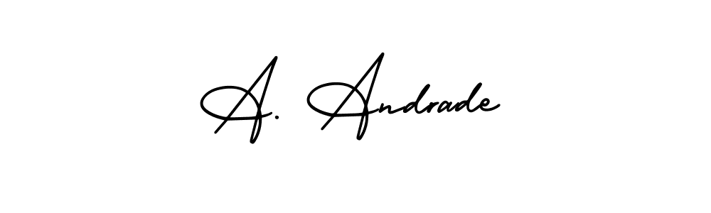 How to make A. Andrade name signature. Use AmerikaSignatureDemo-Regular style for creating short signs online. This is the latest handwritten sign. A. Andrade signature style 3 images and pictures png