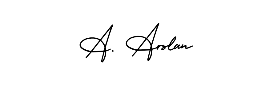 You should practise on your own different ways (AmerikaSignatureDemo-Regular) to write your name (A. Arslan) in signature. don't let someone else do it for you. A. Arslan signature style 3 images and pictures png