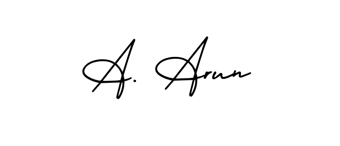How to make A. Arun name signature. Use AmerikaSignatureDemo-Regular style for creating short signs online. This is the latest handwritten sign. A. Arun signature style 3 images and pictures png