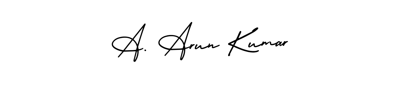 This is the best signature style for the A. Arun Kumar name. Also you like these signature font (AmerikaSignatureDemo-Regular). Mix name signature. A. Arun Kumar signature style 3 images and pictures png