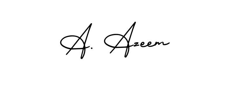 Design your own signature with our free online signature maker. With this signature software, you can create a handwritten (AmerikaSignatureDemo-Regular) signature for name A. Azeem. A. Azeem signature style 3 images and pictures png