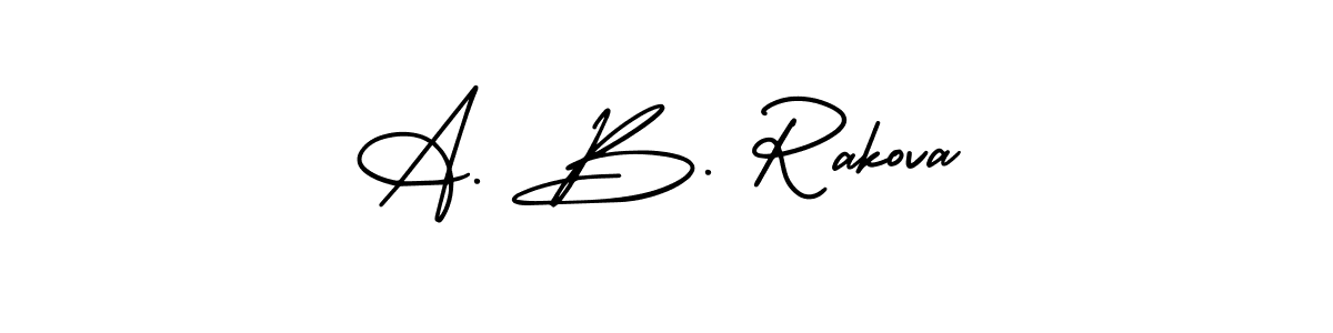 Also we have A. B. Rakova name is the best signature style. Create professional handwritten signature collection using AmerikaSignatureDemo-Regular autograph style. A. B. Rakova signature style 3 images and pictures png