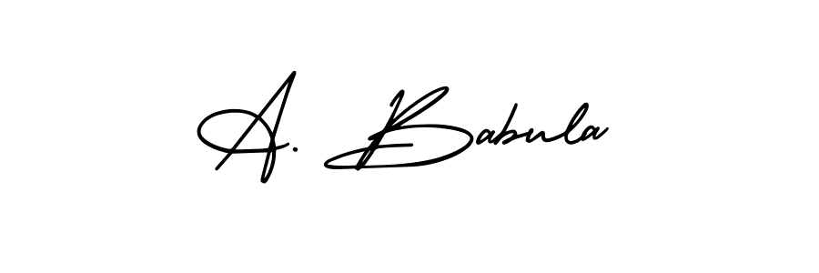 Design your own signature with our free online signature maker. With this signature software, you can create a handwritten (AmerikaSignatureDemo-Regular) signature for name A. Babula. A. Babula signature style 3 images and pictures png