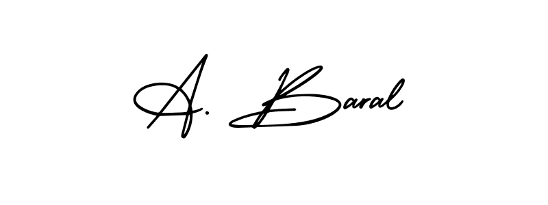 A. Baral stylish signature style. Best Handwritten Sign (AmerikaSignatureDemo-Regular) for my name. Handwritten Signature Collection Ideas for my name A. Baral. A. Baral signature style 3 images and pictures png