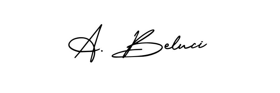 This is the best signature style for the A. Beluci name. Also you like these signature font (AmerikaSignatureDemo-Regular). Mix name signature. A. Beluci signature style 3 images and pictures png