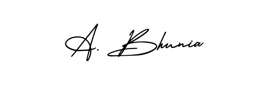 Design your own signature with our free online signature maker. With this signature software, you can create a handwritten (AmerikaSignatureDemo-Regular) signature for name A. Bhunia. A. Bhunia signature style 3 images and pictures png