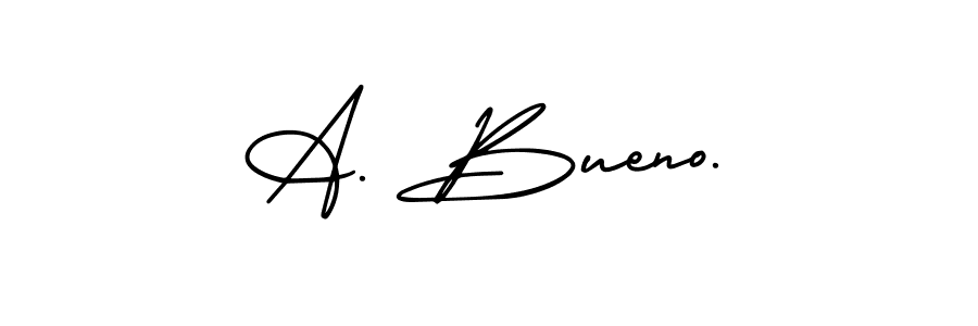 The best way (AmerikaSignatureDemo-Regular) to make a short signature is to pick only two or three words in your name. The name A. Bueno. include a total of six letters. For converting this name. A. Bueno. signature style 3 images and pictures png