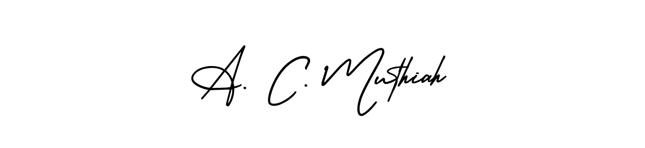 How to Draw A. C. Muthiah signature style? AmerikaSignatureDemo-Regular is a latest design signature styles for name A. C. Muthiah. A. C. Muthiah signature style 3 images and pictures png