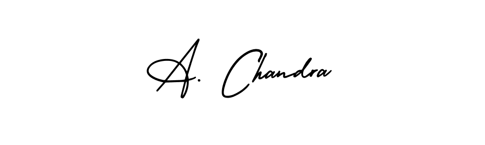 How to make A. Chandra name signature. Use AmerikaSignatureDemo-Regular style for creating short signs online. This is the latest handwritten sign. A. Chandra signature style 3 images and pictures png