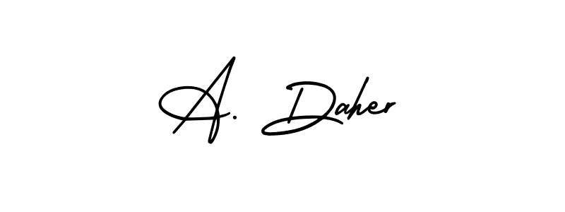 AmerikaSignatureDemo-Regular is a professional signature style that is perfect for those who want to add a touch of class to their signature. It is also a great choice for those who want to make their signature more unique. Get A. Daher name to fancy signature for free. A. Daher signature style 3 images and pictures png