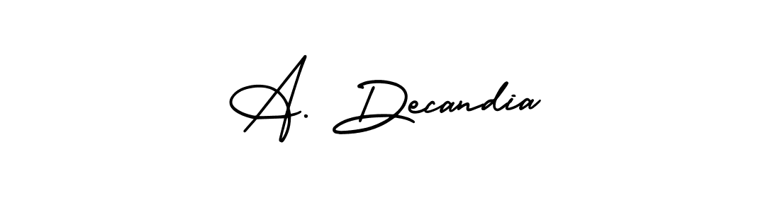 AmerikaSignatureDemo-Regular is a professional signature style that is perfect for those who want to add a touch of class to their signature. It is also a great choice for those who want to make their signature more unique. Get A. Decandia name to fancy signature for free. A. Decandia signature style 3 images and pictures png