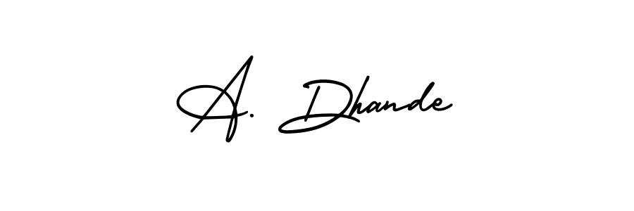Create a beautiful signature design for name A. Dhande. With this signature (AmerikaSignatureDemo-Regular) fonts, you can make a handwritten signature for free. A. Dhande signature style 3 images and pictures png