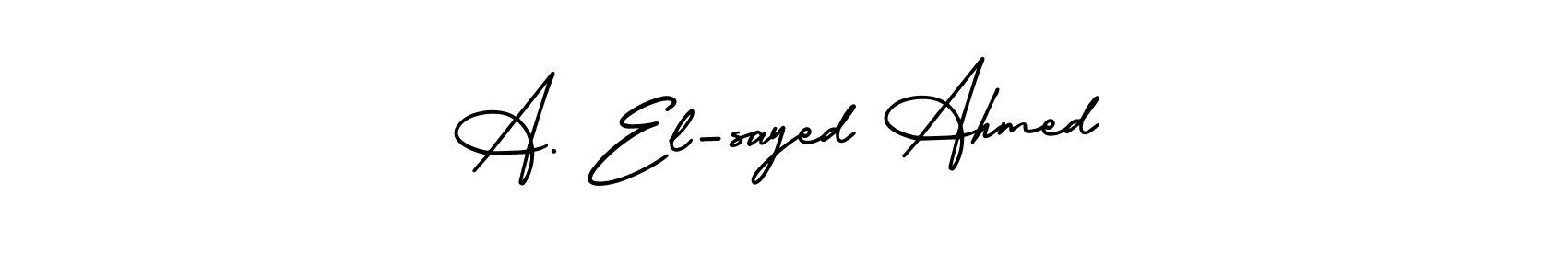 Use a signature maker to create a handwritten signature online. With this signature software, you can design (AmerikaSignatureDemo-Regular) your own signature for name A. El-sayed Ahmed. A. El-sayed Ahmed signature style 3 images and pictures png