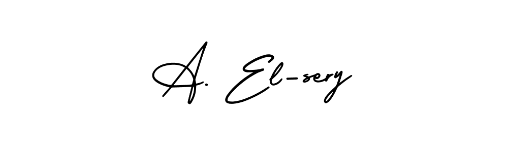 The best way (AmerikaSignatureDemo-Regular) to make a short signature is to pick only two or three words in your name. The name A. El-sery include a total of six letters. For converting this name. A. El-sery signature style 3 images and pictures png