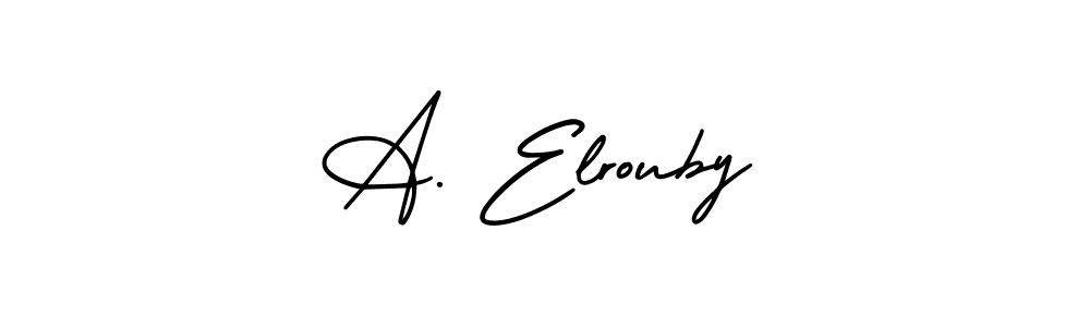 Similarly AmerikaSignatureDemo-Regular is the best handwritten signature design. Signature creator online .You can use it as an online autograph creator for name A. Elrouby. A. Elrouby signature style 3 images and pictures png