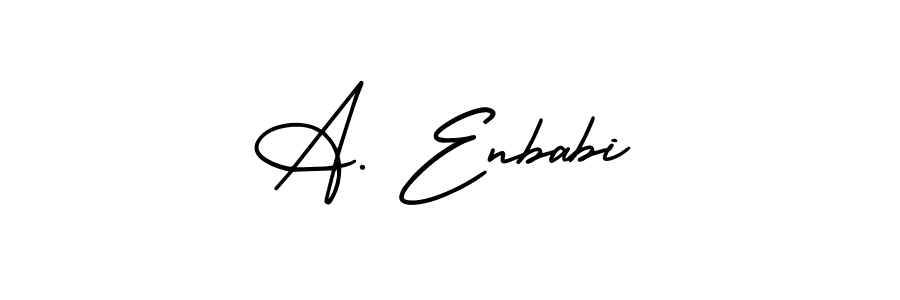 Similarly AmerikaSignatureDemo-Regular is the best handwritten signature design. Signature creator online .You can use it as an online autograph creator for name A. Enbabi. A. Enbabi signature style 3 images and pictures png