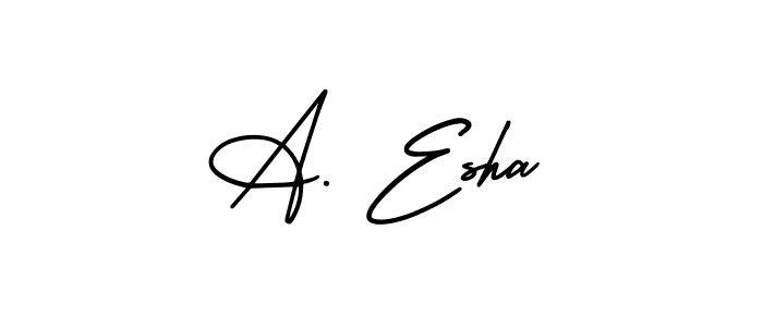 The best way (AmerikaSignatureDemo-Regular) to make a short signature is to pick only two or three words in your name. The name A. Esha include a total of six letters. For converting this name. A. Esha signature style 3 images and pictures png