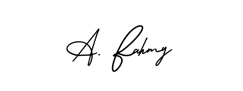 if you are searching for the best signature style for your name A. Fahmy. so please give up your signature search. here we have designed multiple signature styles  using AmerikaSignatureDemo-Regular. A. Fahmy signature style 3 images and pictures png