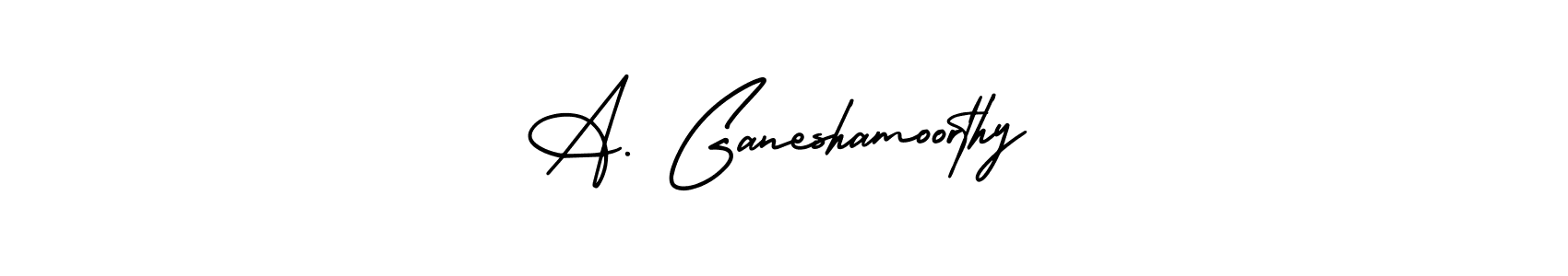 This is the best signature style for the A. Ganeshamoorthy name. Also you like these signature font (AmerikaSignatureDemo-Regular). Mix name signature. A. Ganeshamoorthy signature style 3 images and pictures png