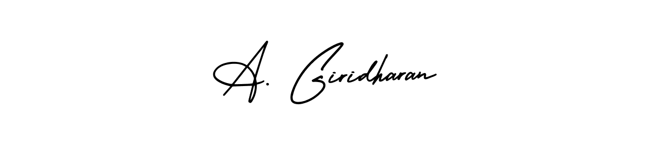 You should practise on your own different ways (AmerikaSignatureDemo-Regular) to write your name (A. Giridharan) in signature. don't let someone else do it for you. A. Giridharan signature style 3 images and pictures png