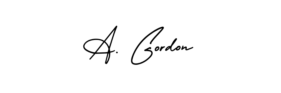 You should practise on your own different ways (AmerikaSignatureDemo-Regular) to write your name (A. Gordon) in signature. don't let someone else do it for you. A. Gordon signature style 3 images and pictures png