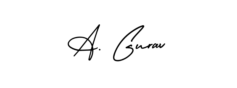 How to make A. Gurav name signature. Use AmerikaSignatureDemo-Regular style for creating short signs online. This is the latest handwritten sign. A. Gurav signature style 3 images and pictures png