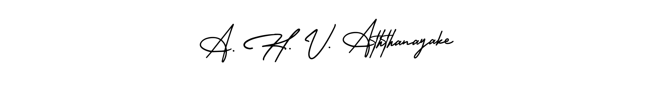 Create a beautiful signature design for name A. H. V. Aththanayake. With this signature (AmerikaSignatureDemo-Regular) fonts, you can make a handwritten signature for free. A. H. V. Aththanayake signature style 3 images and pictures png