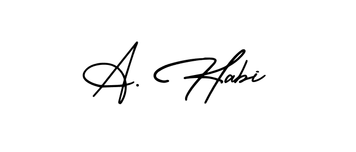 See photos of A. Habi official signature by Spectra . Check more albums & portfolios. Read reviews & check more about AmerikaSignatureDemo-Regular font. A. Habi signature style 3 images and pictures png