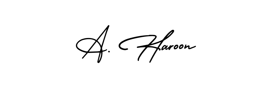 Similarly AmerikaSignatureDemo-Regular is the best handwritten signature design. Signature creator online .You can use it as an online autograph creator for name A. Haroon. A. Haroon signature style 3 images and pictures png