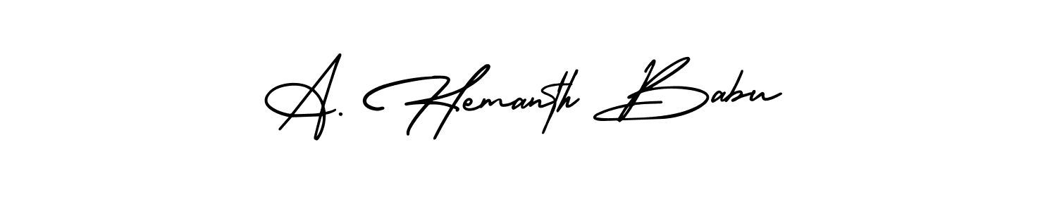 You should practise on your own different ways (AmerikaSignatureDemo-Regular) to write your name (A. Hemanth Babu) in signature. don't let someone else do it for you. A. Hemanth Babu signature style 3 images and pictures png