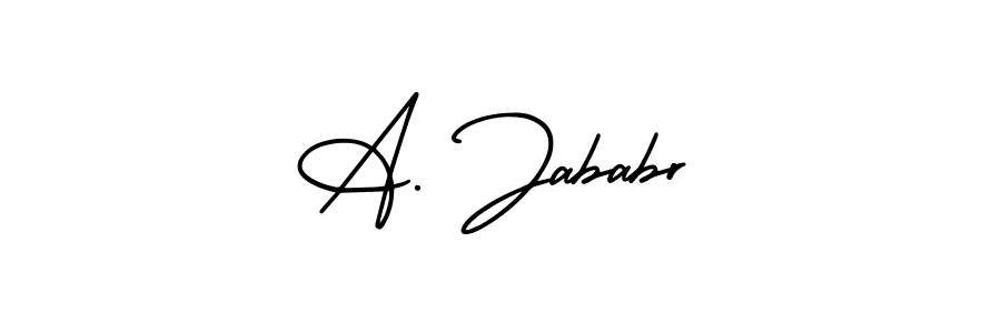 The best way (AmerikaSignatureDemo-Regular) to make a short signature is to pick only two or three words in your name. The name A. Jababr include a total of six letters. For converting this name. A. Jababr signature style 3 images and pictures png
