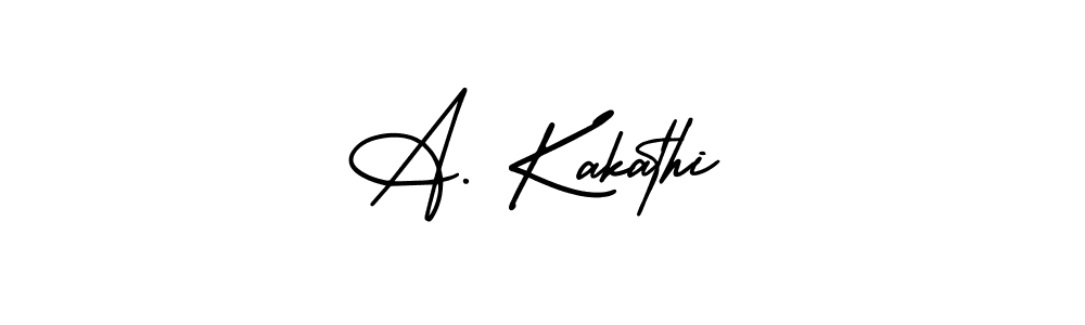 The best way (AmerikaSignatureDemo-Regular) to make a short signature is to pick only two or three words in your name. The name A. Kakathi include a total of six letters. For converting this name. A. Kakathi signature style 3 images and pictures png