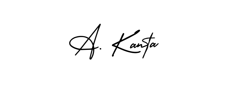 You should practise on your own different ways (AmerikaSignatureDemo-Regular) to write your name (A. Kanta) in signature. don't let someone else do it for you. A. Kanta signature style 3 images and pictures png