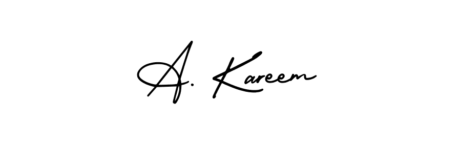 Use a signature maker to create a handwritten signature online. With this signature software, you can design (AmerikaSignatureDemo-Regular) your own signature for name A. Kareem. A. Kareem signature style 3 images and pictures png