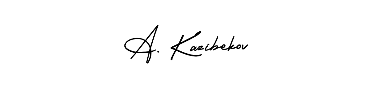 You should practise on your own different ways (AmerikaSignatureDemo-Regular) to write your name (A. Kazibekov) in signature. don't let someone else do it for you. A. Kazibekov signature style 3 images and pictures png