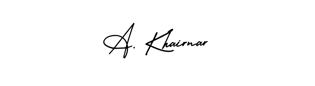 Design your own signature with our free online signature maker. With this signature software, you can create a handwritten (AmerikaSignatureDemo-Regular) signature for name A. Khairnar. A. Khairnar signature style 3 images and pictures png