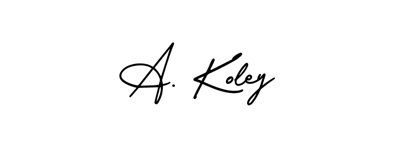 Make a beautiful signature design for name A. Koley. With this signature (AmerikaSignatureDemo-Regular) style, you can create a handwritten signature for free. A. Koley signature style 3 images and pictures png