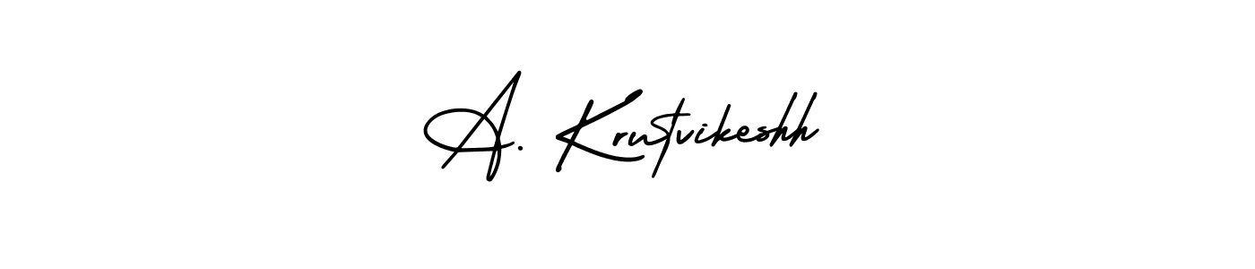 This is the best signature style for the A. Krutvikeshh name. Also you like these signature font (AmerikaSignatureDemo-Regular). Mix name signature. A. Krutvikeshh signature style 3 images and pictures png