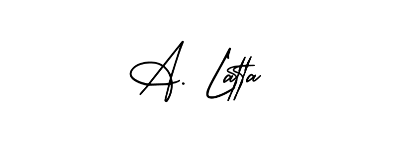 if you are searching for the best signature style for your name A. Latta. so please give up your signature search. here we have designed multiple signature styles  using AmerikaSignatureDemo-Regular. A. Latta signature style 3 images and pictures png