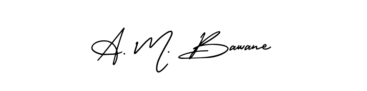 The best way (AmerikaSignatureDemo-Regular) to make a short signature is to pick only two or three words in your name. The name A. M. Bawane include a total of six letters. For converting this name. A. M. Bawane signature style 3 images and pictures png