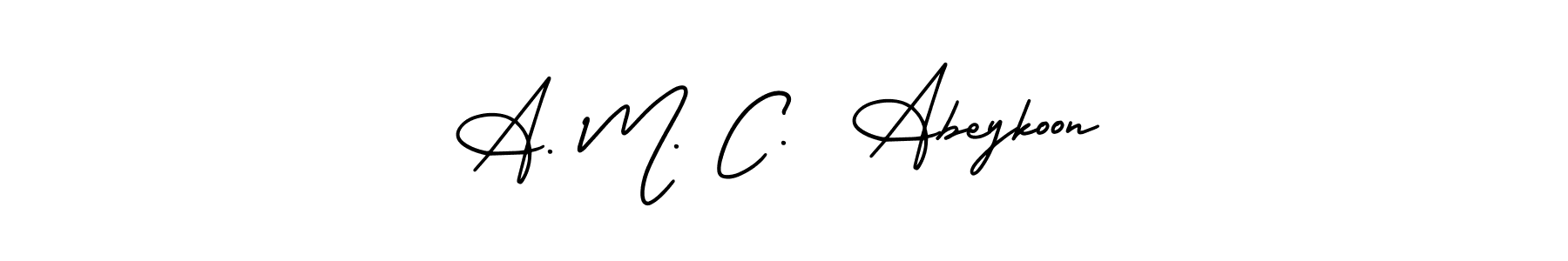 How to Draw A. M. C.  Abeykoon signature style? AmerikaSignatureDemo-Regular is a latest design signature styles for name A. M. C.  Abeykoon. A. M. C.  Abeykoon signature style 3 images and pictures png