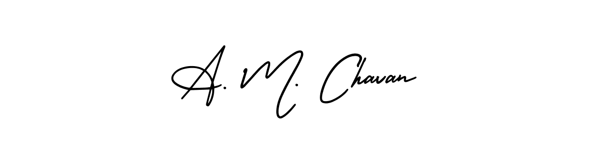 The best way (AmerikaSignatureDemo-Regular) to make a short signature is to pick only two or three words in your name. The name A. M. Chavan include a total of six letters. For converting this name. A. M. Chavan signature style 3 images and pictures png